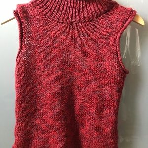 Red/blk marled sweater